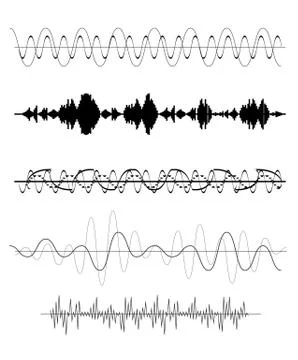 Set of Sound Wave. Vector Illustration Stockillustratie