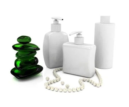 Set of spa bottles Stock Illustration