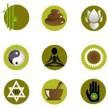 Set of spa icons Stock Illustration