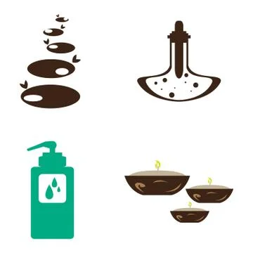 Set of spa icons Stock Illustration