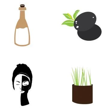 Set of spa icons 스톡 일러스트