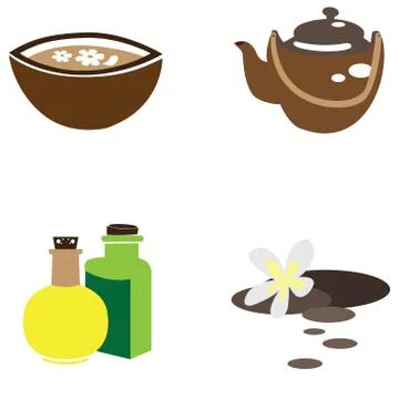 Set of spa icons Illustrazione stock