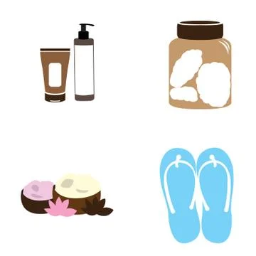 Set of spa icons Stock Illustration