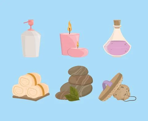 Set of spa objects Stock Illustration
