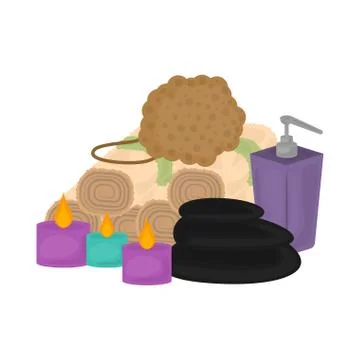Set of a spa objects image Stock Illustration