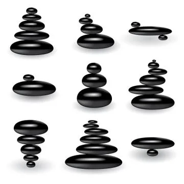 Set of spa rocks Stock Illustration