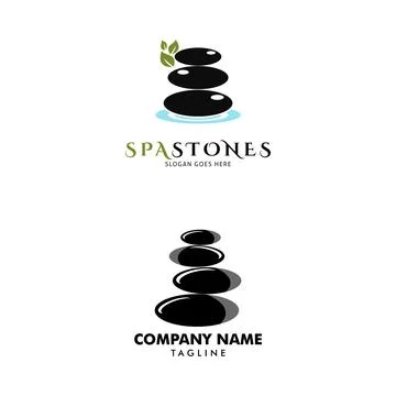 Set of Spa Stones Icon Vector Logo Template Illustration Design Stock Illustration