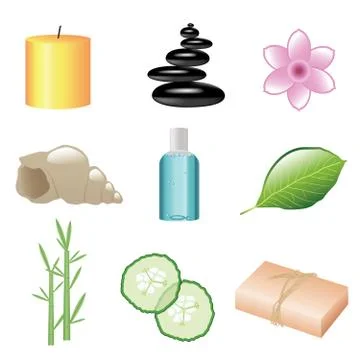 Set of spa web icons Stock Illustration