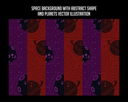 Set of Space background with abstract shape and planets vector illustration Stock Illustration