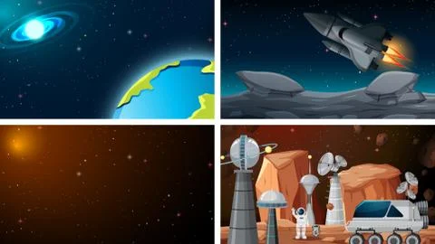 Set of space backgrounds Stock Illustration
