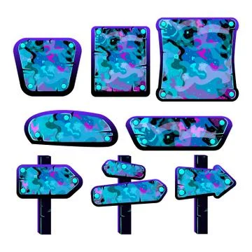 A set of space boards, panels and signs. Stock Illustration