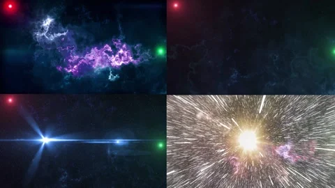 Set of Space Flight Through The Nebula. Stars and glare. Stock Footage 290370313