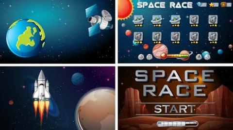 Set of space games Illustrazione stock