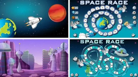 Set of space games Stock Illustration