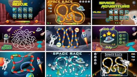 Set of space games Stock Illustration