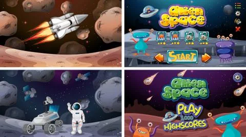 Set of space games Stock Illustration