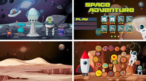 Set of space games Stock Illustration