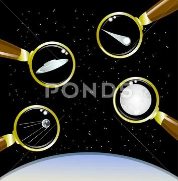 Collection of space objects Royalty Free Vector Image