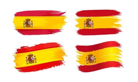 Set of Spanish flag icons creative style Illustrazione stock