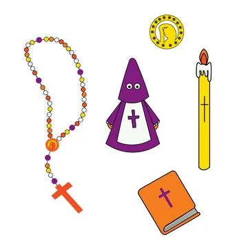 Set of Spanish Holy Week. Stock Illustration