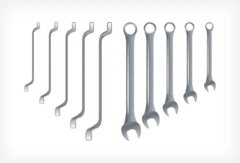 Set of spanners Stock Illustration
