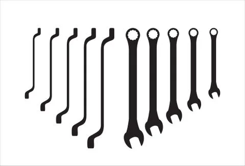 Set of spanners Stock Illustration