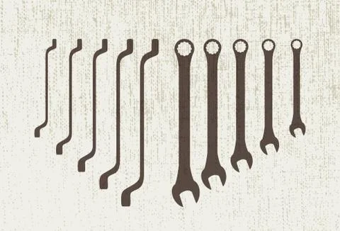 Set of spanners Stock Illustration