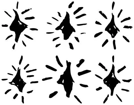 Set of sparkling holiday lights with rays. Seamless repeating festive pattern Stock Illustration