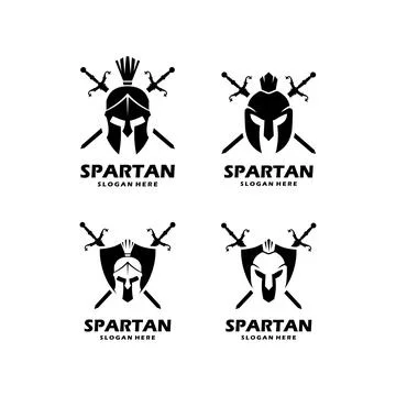 Set of Spartan logo vector designs Stock Illustration