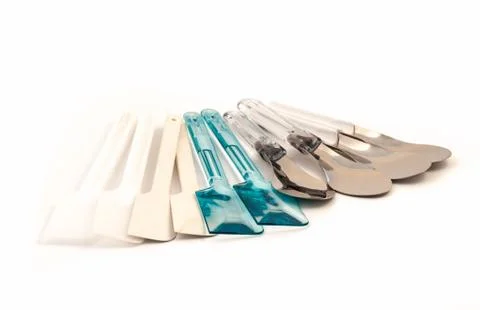 Set of spatula kitchen ware tool Stock Photos