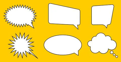 Set of speak bubble, chatting box, message box Stock Illustration