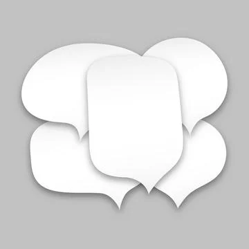 Set of speak bubble text, chatting box, message box outline cartoon. Balloon  Stock Illustration