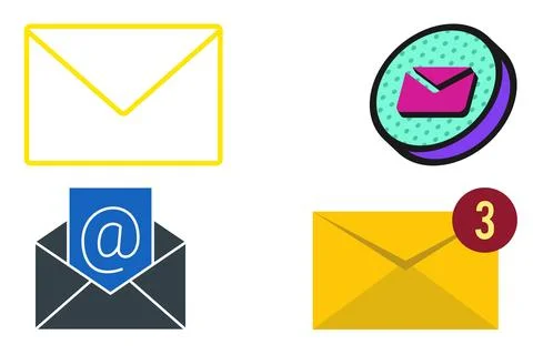 Set of speak bubble text, chatting box, message box outline cartoon illustr.. Stock Illustration