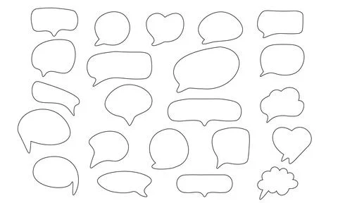 Set of speak bubble text Stock Illustration