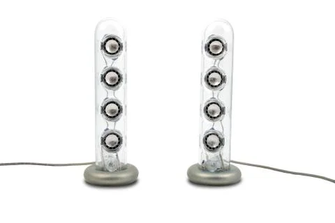 Set of speakers with clipping path Stock Photos