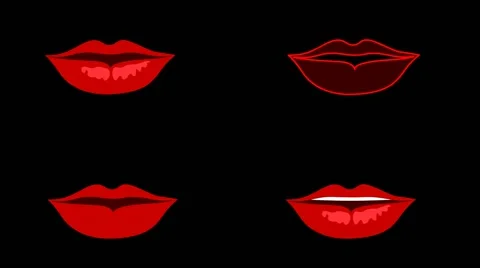 Set of speaking lips mouth Stock Footage 52695939