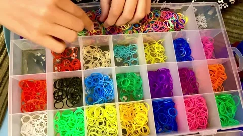 A set of special colored rubber bands for making bracelets. Stock Footage 254020561