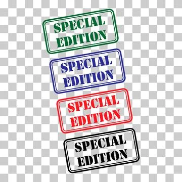 Set of Special edition stamp symbol, label sticker sign button, text banner v Stock Illustration