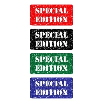 Set of Special edition stamp symbol, label sticker sign button, text banner v Stock Illustration