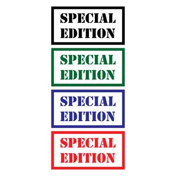 Set of Special edition stamp symbol, label sticker sign button, text banner v Иллюстрация