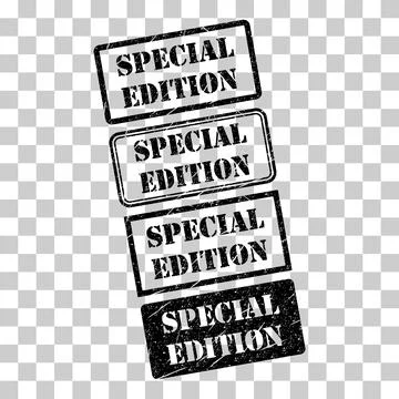 Set of Special edition stamp symbol, label sticker sign button, text banner v Illustrazione stock