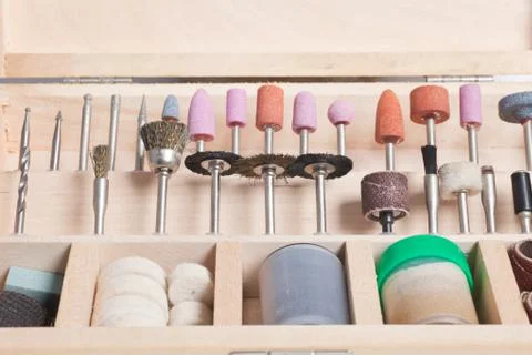 Set of specialised drill bits Foto stock