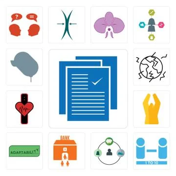 Set of specification, number players, shepherd, bank branch, adaptability, fo Free Stock Illustration