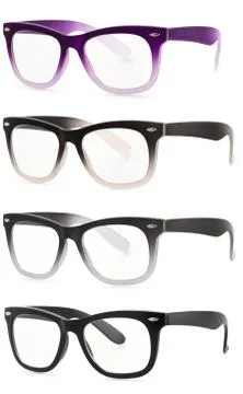 Set spectacles isolated on white background, in various colors 写真素材