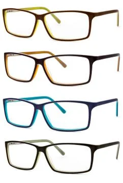 Set spectacles isolated on white background 写真素材