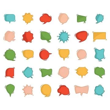 Set Of Speech And Thought Bubble Icons Stock Illustration