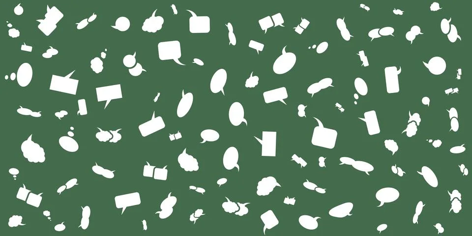 Set of Speech and Thought Bubbles, Communication Symbols - Pattern of Vario.. Stock Illustration