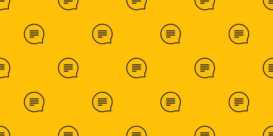 Set of Speech and Thought Bubbles, Communication Symbols - Pattern on Wide .. Stock Illustration