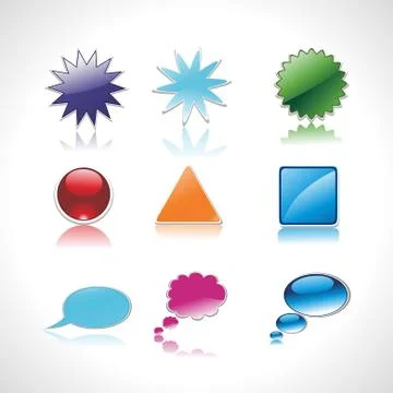 Set of speech and thought vector Stock Illustration