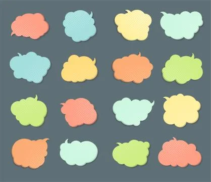 Set of speech balloons, comics thought bubble Stock Illustration